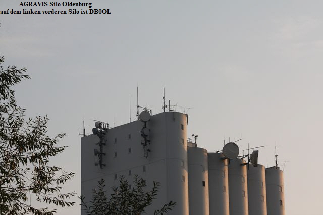 AGRAVIS Silo Oldenburg  auf dem linken vorderen Silo ist DB0OL